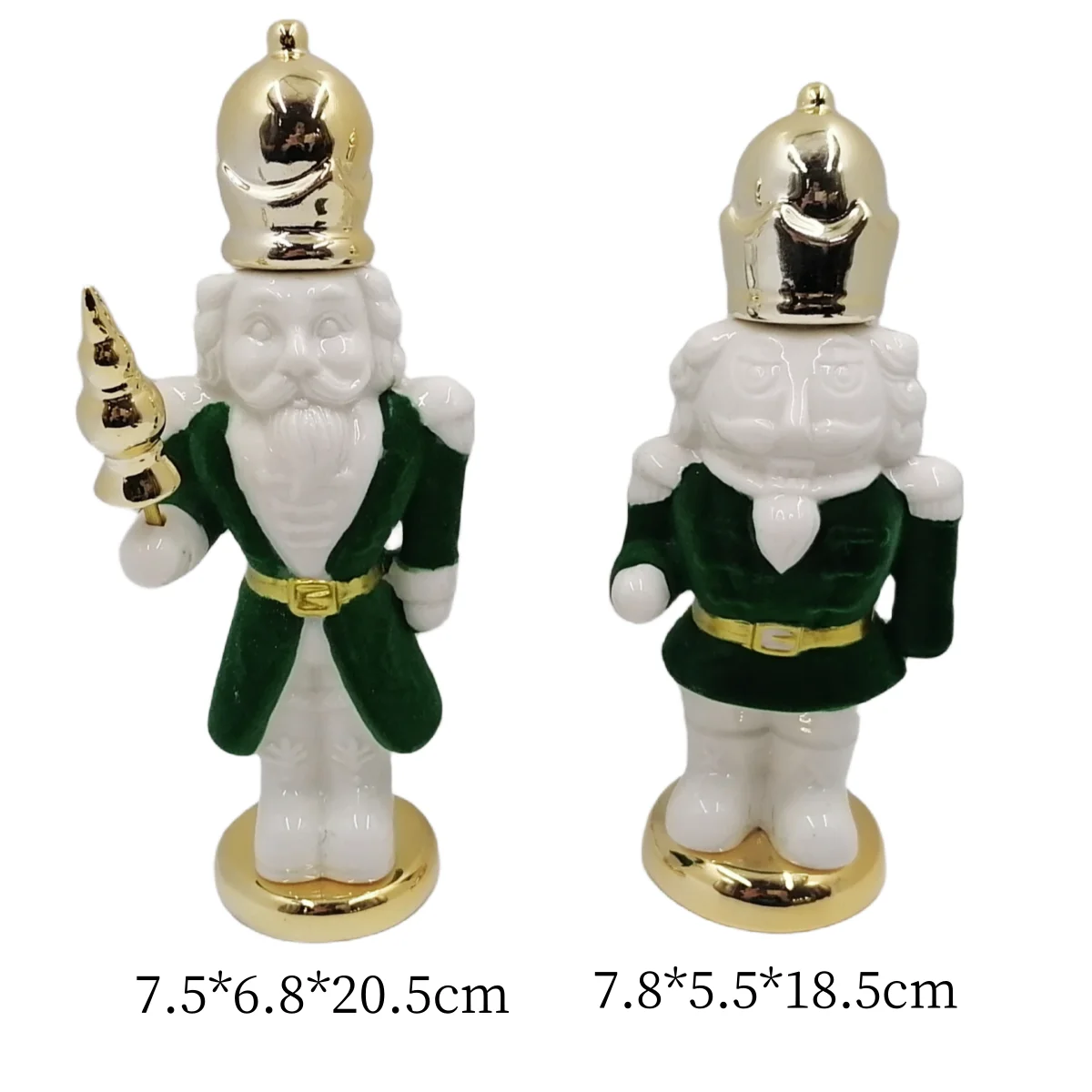 Isolated Christmas Nutcracker Soldier Ornaments Electroplated Ceramic Christmas Decoration for Holiday Decorations