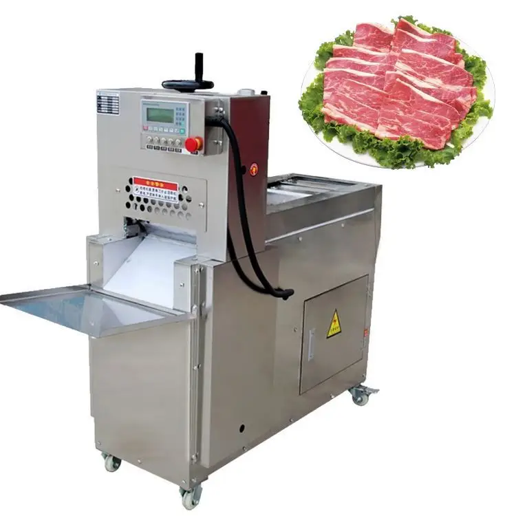 Commercial automatic full SS304  Industrial meat slicer slicing machine frozen beef meat cutting machine for mutton roll cutting