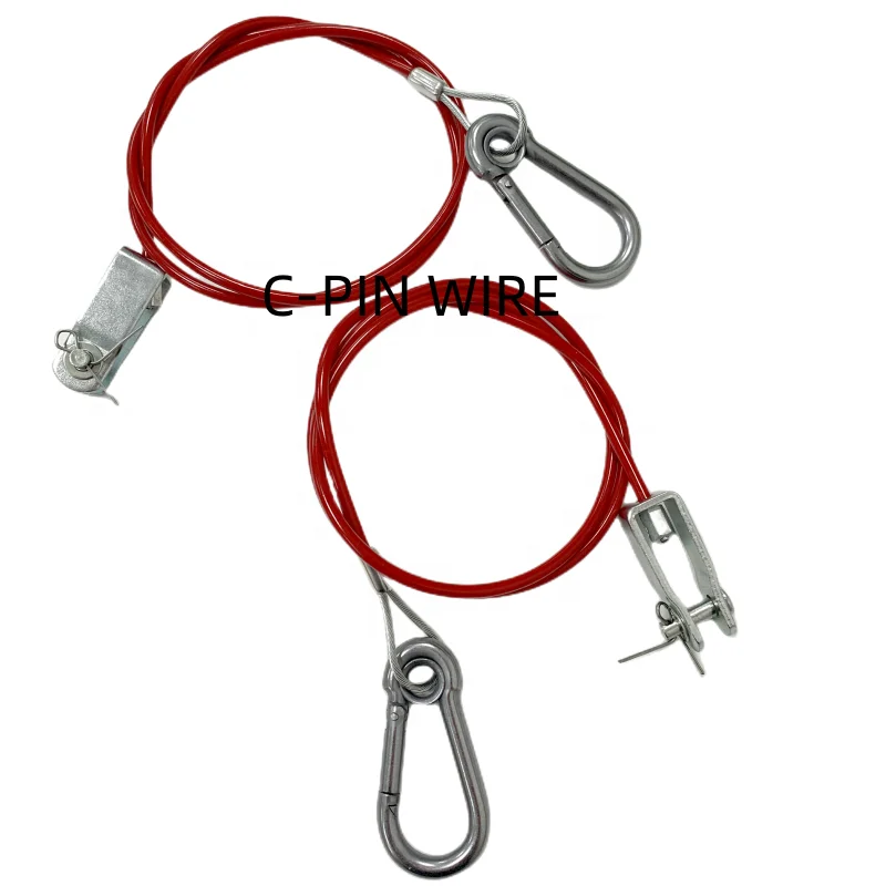 C-Pin steel wire rope coiled cable Lanyard cable trailer breakaway cable for the Breakaway System