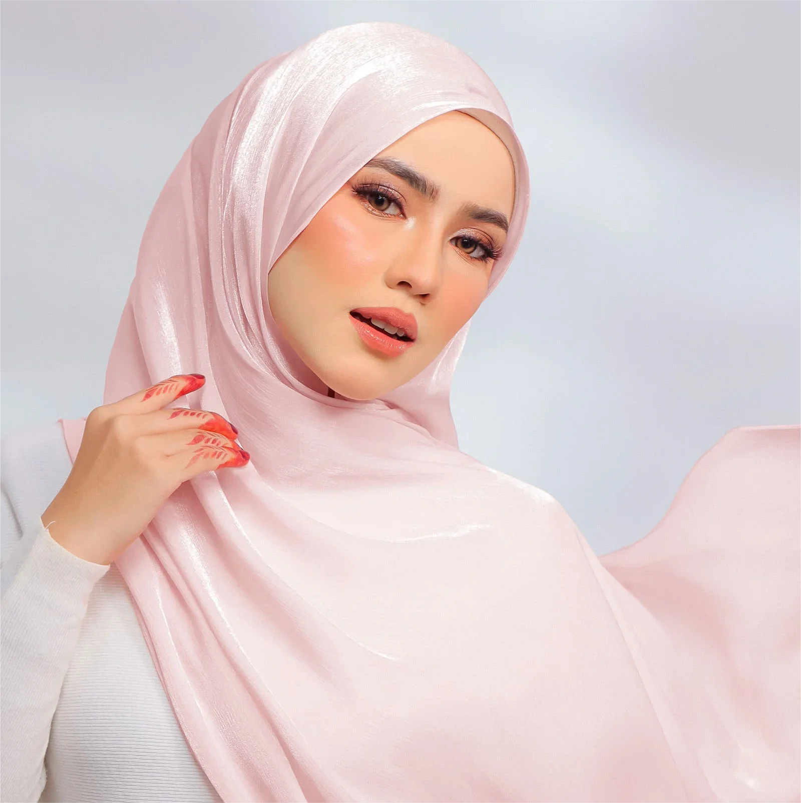 Muslim Newest Tudung Glitter Chiffon Women Hijab Shawl Malaysia Pleated Chiffon