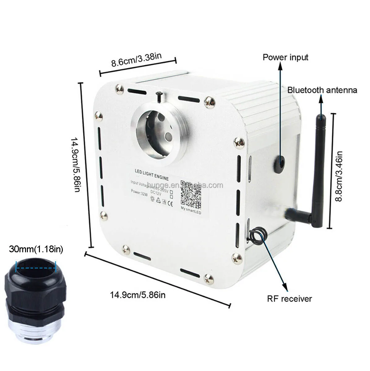 DIY Twinkle Lights On Bedroom Ceiling - 27W RGBW Wilress Bluetooth Fiber Optic Illuminator + 500PCs 0.75mm Fibre Optical Cables