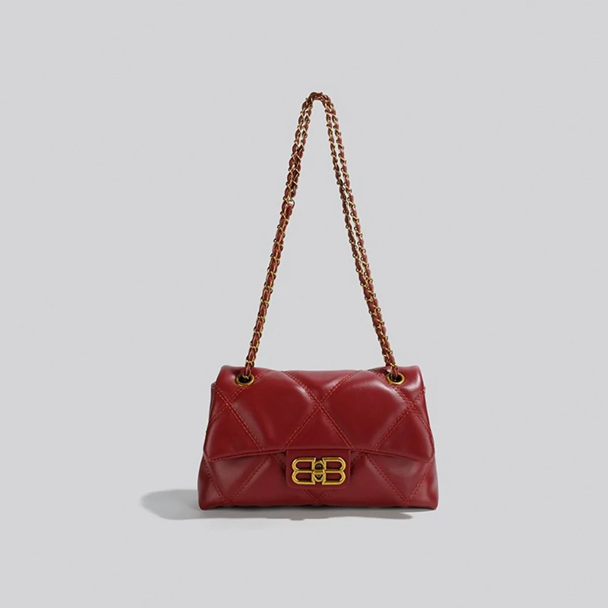 High quality cheap Explosive textured diamond check chain crossbody shoulder bag