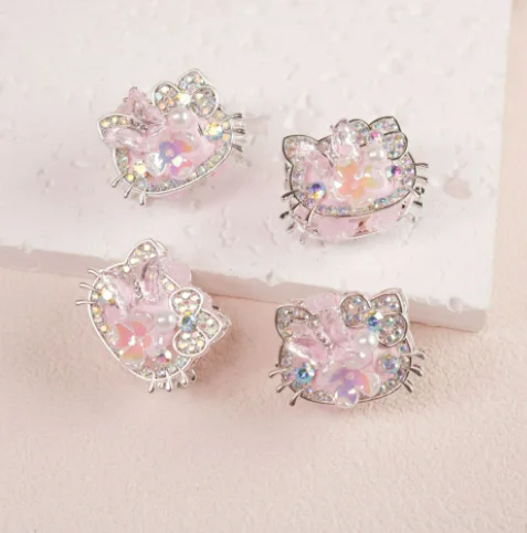 Handmade Cartoon Alloy Kitty Beads DIY Clay Metal Beads For Pen Keychain Phone Chain DIY Jewlery Making