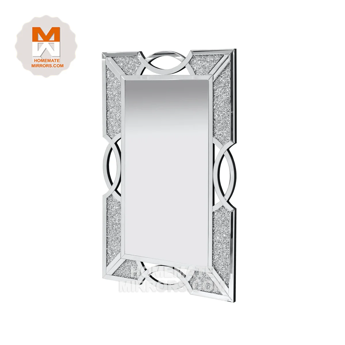 Factory Direct Sale  Competitive Luxury Home Decor Wall Mirrors with Crushed Diamond