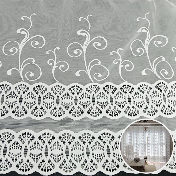 Hot Sale jacquard Window Living Room Curtain lightweight spot cheap sheer fabric
