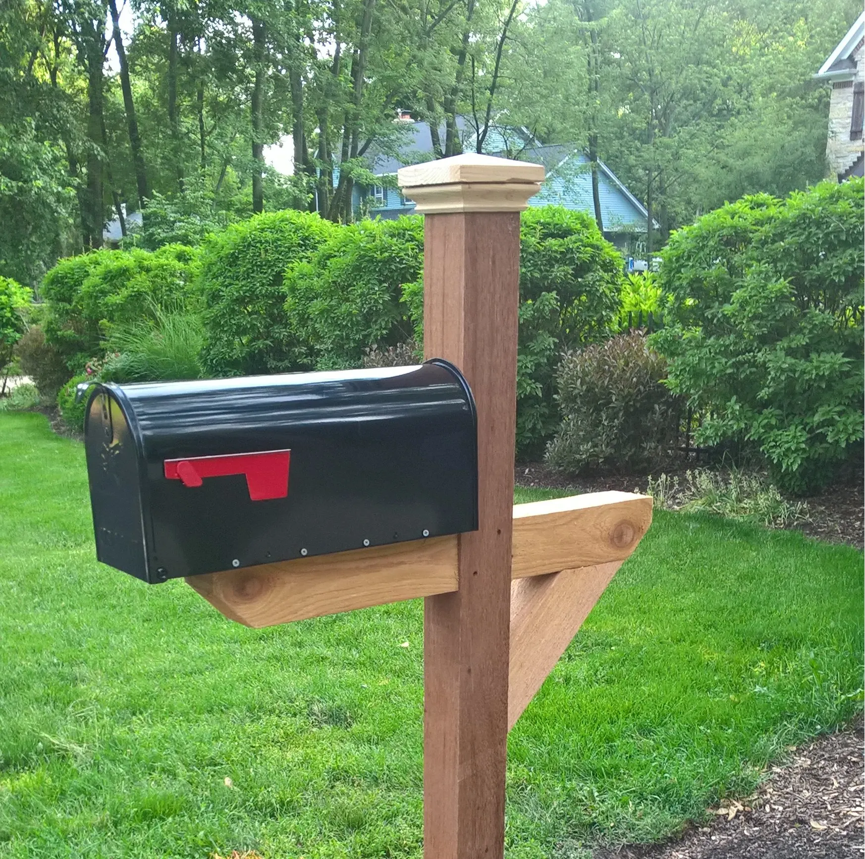 Black Wall Mount Locking Mailbox Mail Box Outdoor with Keys