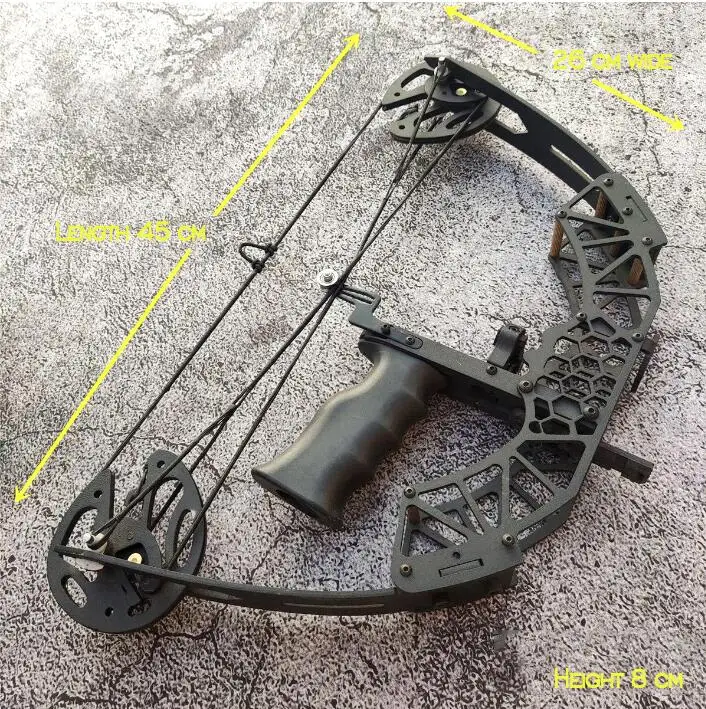 Mini compound pulley bow and arrow Mini  outdoor fish  equipment 45 pounds with sight