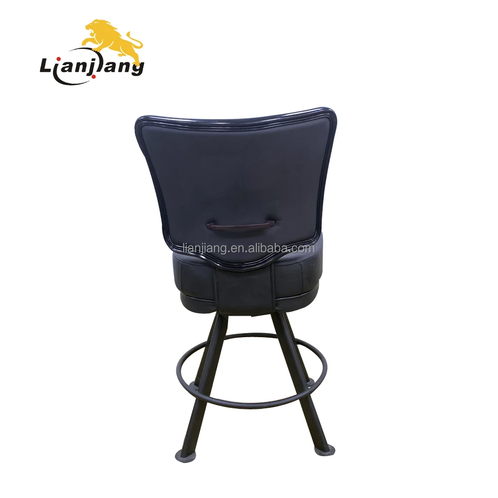 2023 new casino poker slot machine chairs black  pvc edge and back with inner handle four legs base