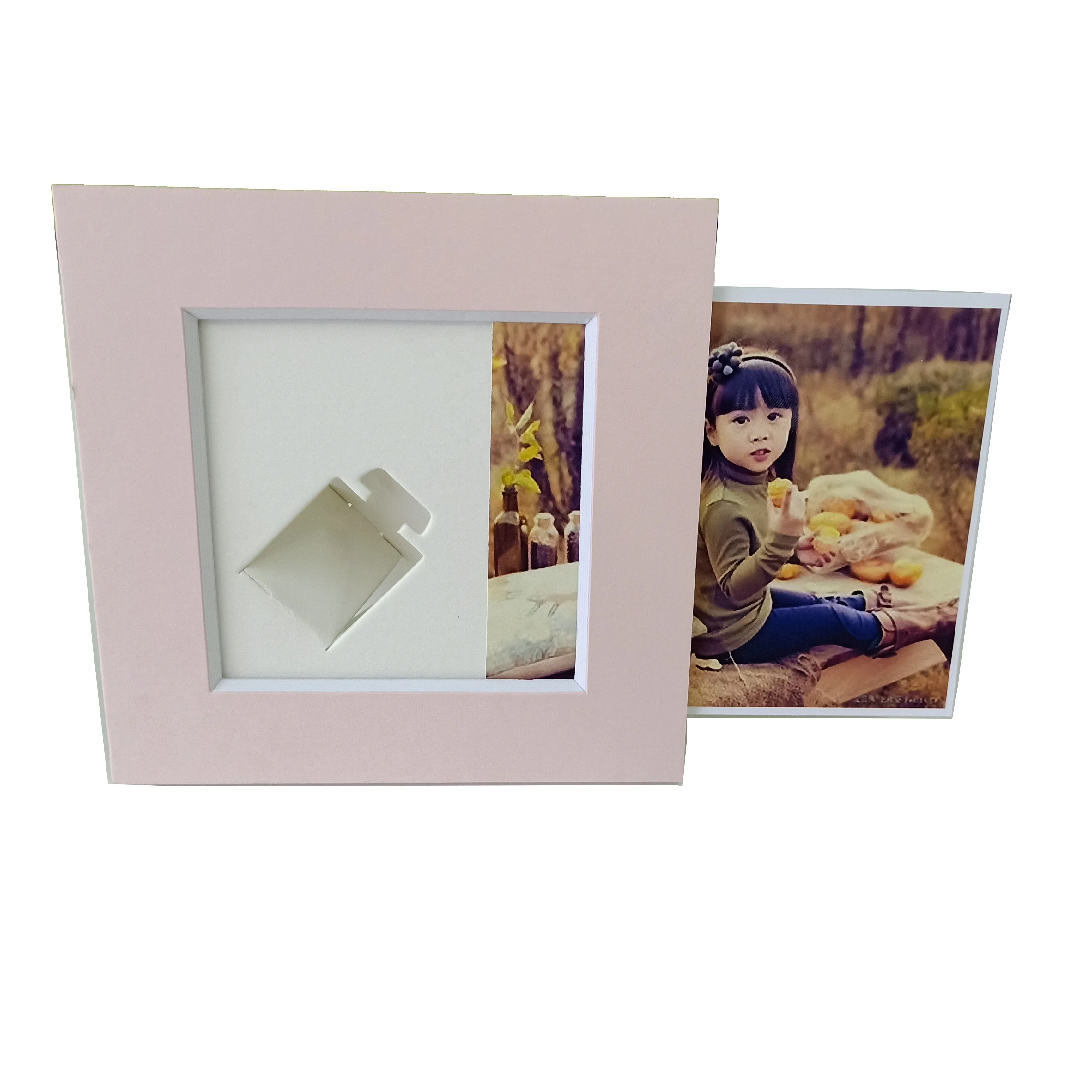 Precut double picture frame paper craft for kids,baby picture frame craft,paper art crafts for kids home