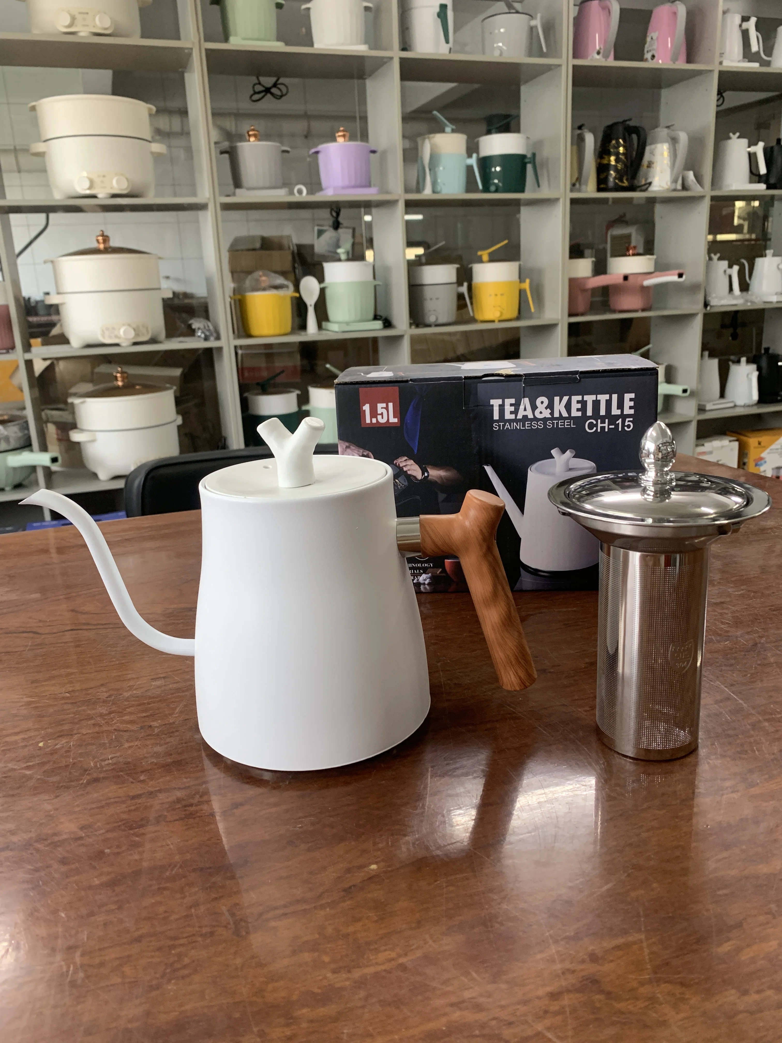 Customized 304 SUS water kettle thickened induction cooker teapot home outdoor hand brewed coffee pot flat bottom pot