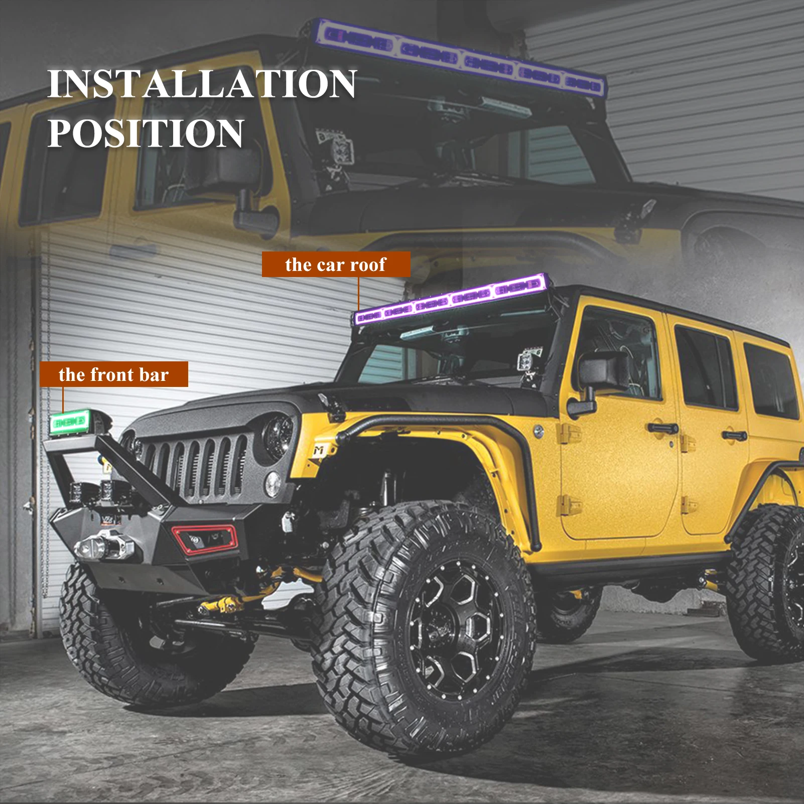 Newway heavy duty  IP68 12V 24V spot flood beam light  22 32 42 52 inch Truck Offroad led light bar RGB light bar