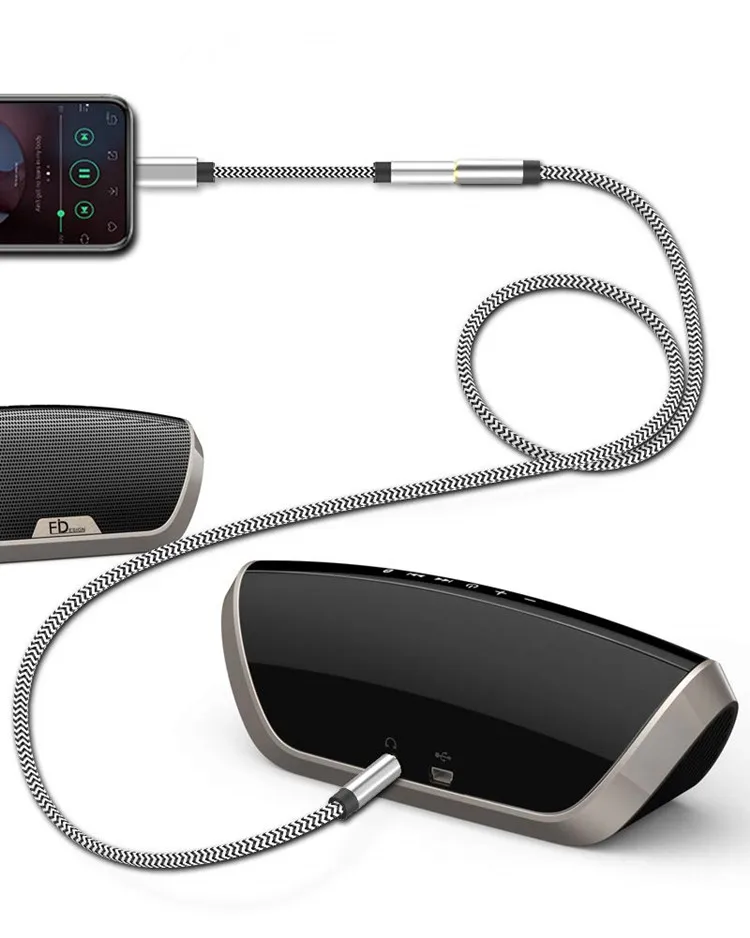 high quality 3-in-1 Aux Cord  3.5mm male Aux Cable Compatible for iphone Car Stereo/Speaker/Headphone