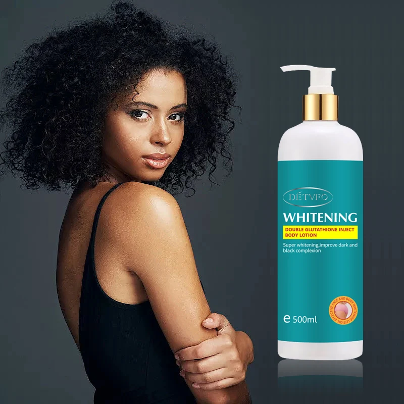 New Face Double Inject Body Lotion 500ml Private Label Black Skin Whitening Body Cream Strong Bleaching Body Lotion
