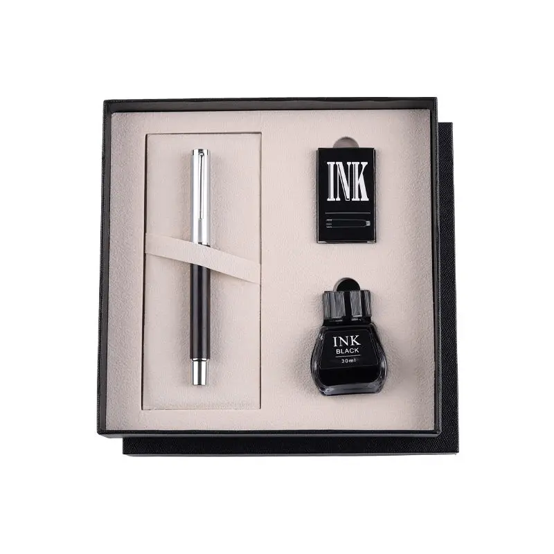 Hot selling promotional luxury classic business executive office writing wood fountain ink pen with gift box