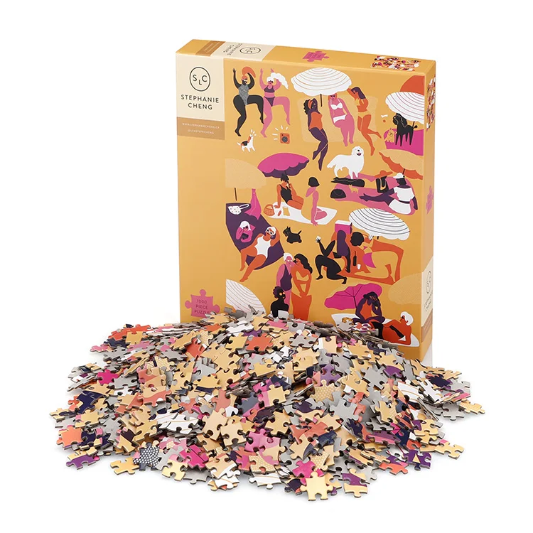 Custom cartoon comics beach 1000 pcs jigsaw puzzle beach men and women puzzle