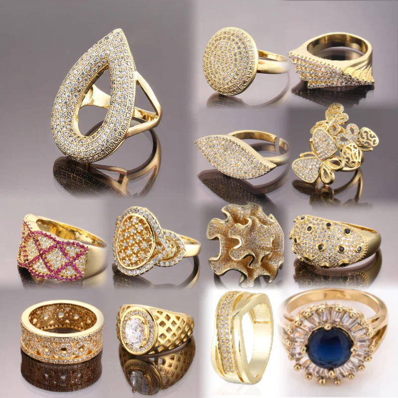 Bisuterias Oro engagement couple fashion jewelry rings 2015 Wholesale Elegant gold plating indonesia wedding smart ring