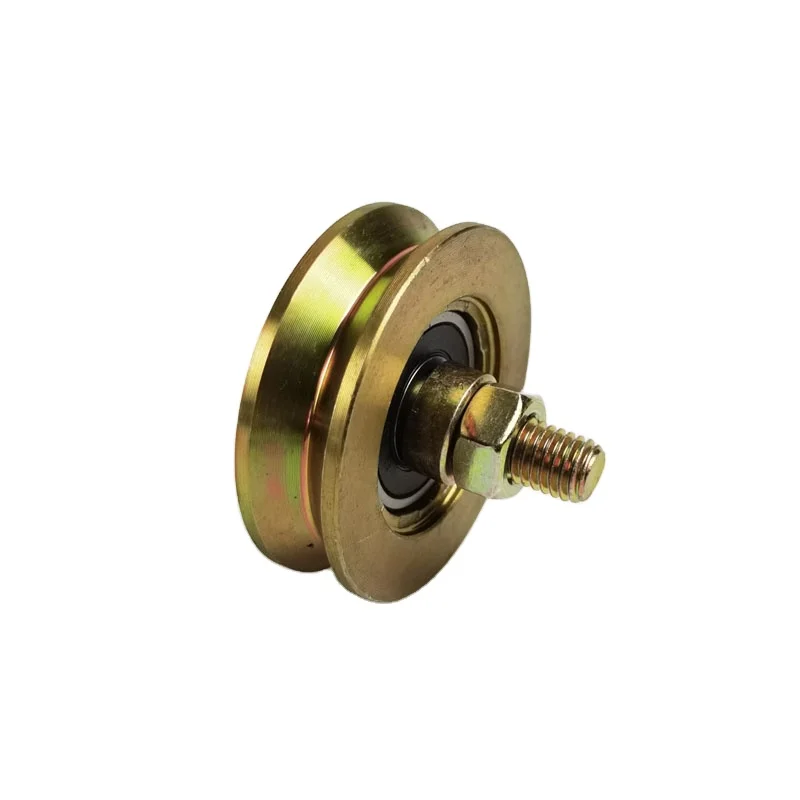 V-groove sliding gate roller with single bearing and screw,nuts and washers,galvanized zinc groove wheel,v track groove pulleys