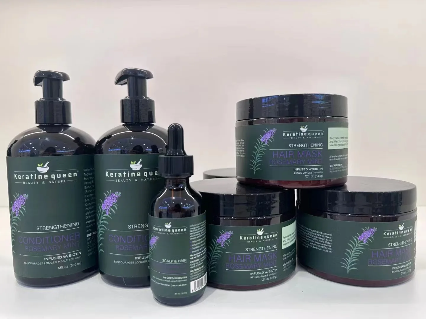 Private Label  Natural Organics Rosemary Mint strengthening shampoo Deep Repairing rosemary oil shampoo and conditioner Set