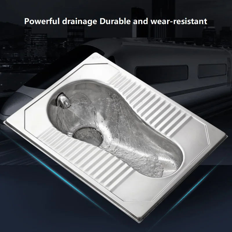 China sanitary ware supplier wholesale multi color P trap squatting pan for bar KTV  stainless steel squat toilet