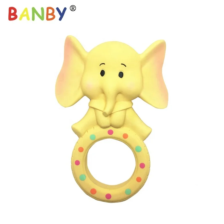 Мягкое Животное, с принтом в виде слона; Скругленный дизайн натурального каучука для режущихся зубиков Детские силиконовый Прорезыватель для зубов в форме звезды