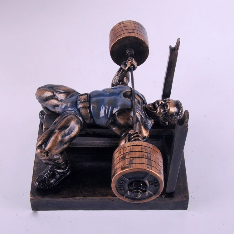 Polyresin Weightlifting sculpture Oscar statue with custom logo trophy