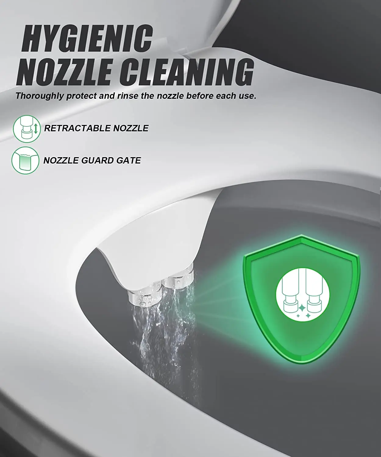 cold water non-electric abs plastic combined bidet sprayer toilet seat for toilet