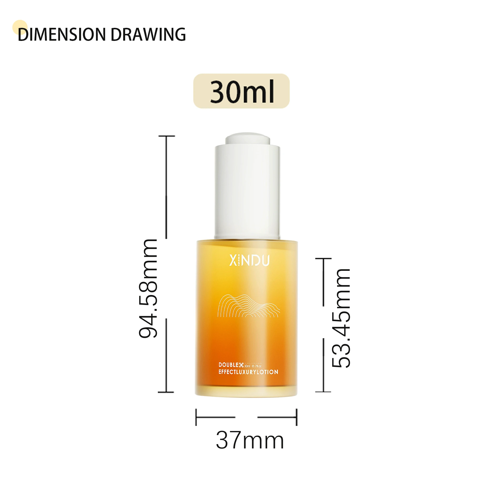 Fancy Push Button Pump Black Thick Cylinder Glass Cosmetic Bottle 30 50ml Luxury Serum Dropper Bottle With Dropper Press Pump