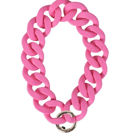 2023 Popular Waterproof Arylic Plastic Fluorescent Matt Rainbow Pastle AB  Gradient Colour Chain Strap for Phone Case and Bag