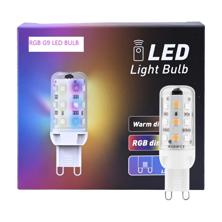 Remoto Control RGB G9 LED lamp 2W Equivalent to 25W Halogen Bulb Flickering Free RGB G9 Led Light Bulb