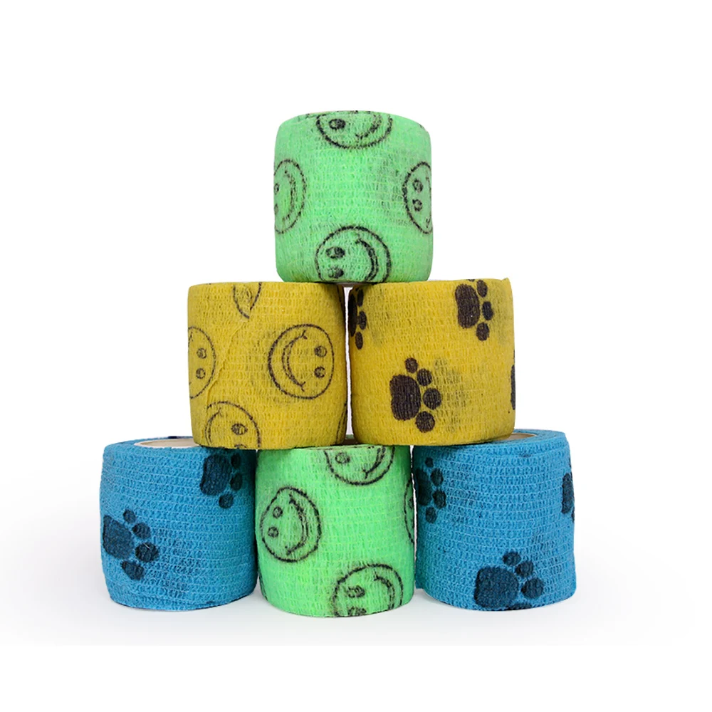 5 см * 4,5 м нетканый ветеринарный Бандаж с принтом, медицинский бандаж для лошадей, ветеринарный бандаж