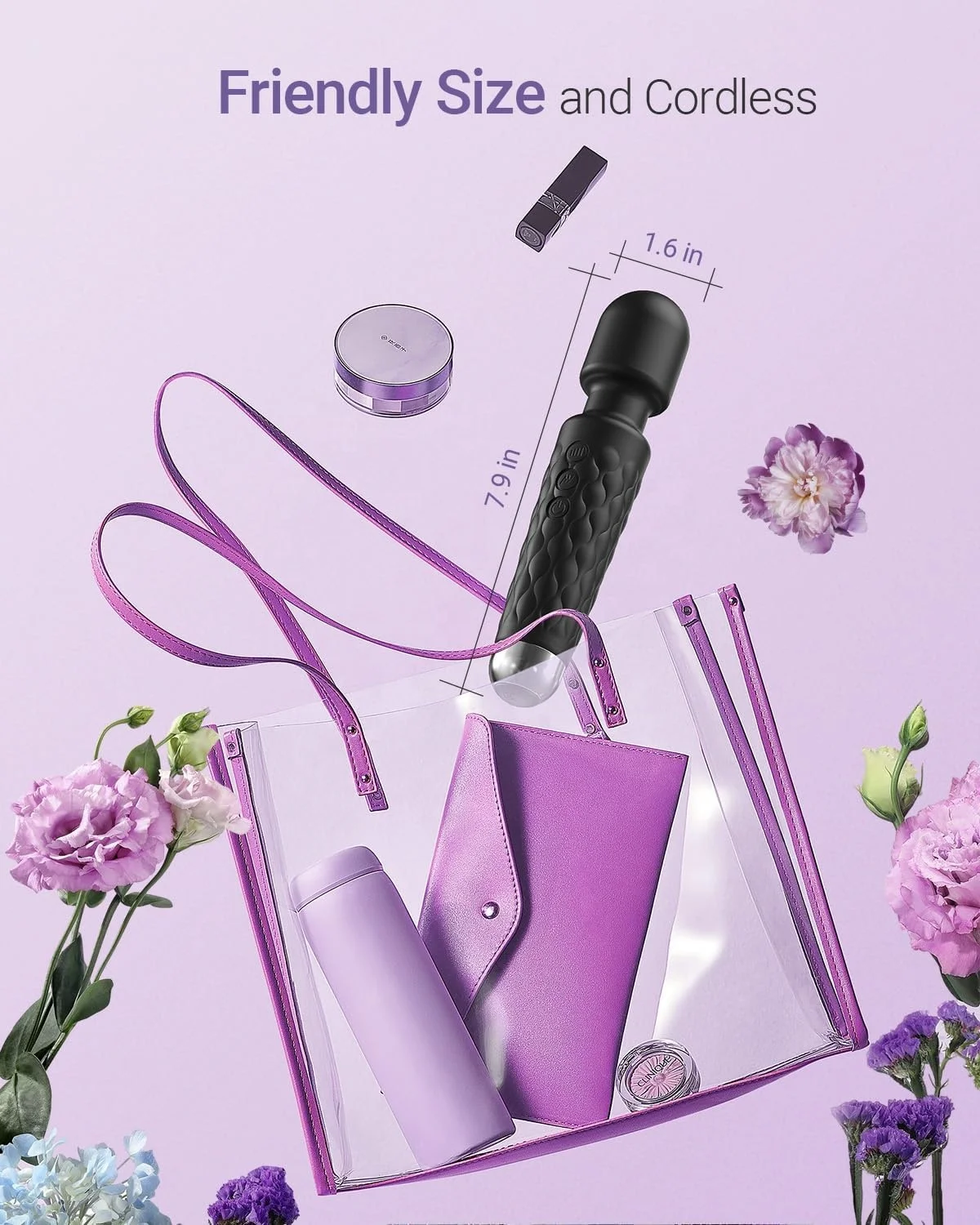 Hot Selling Powerful Female Vibrator Wand Massager 20 Modes & 8 Speeds Wand Massager Clitoris Stimulator Sex Toys for Woman