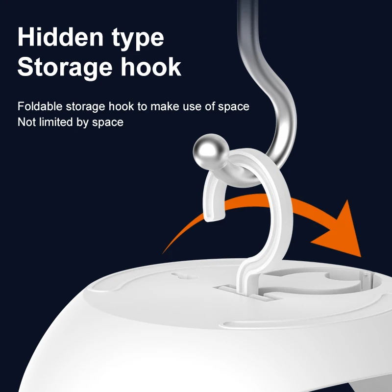 Multi-function 2400Mah Rechargeable Summer Desk Cooling Mini Fan Rotated Camping Electric Table Usb Fan with Hook