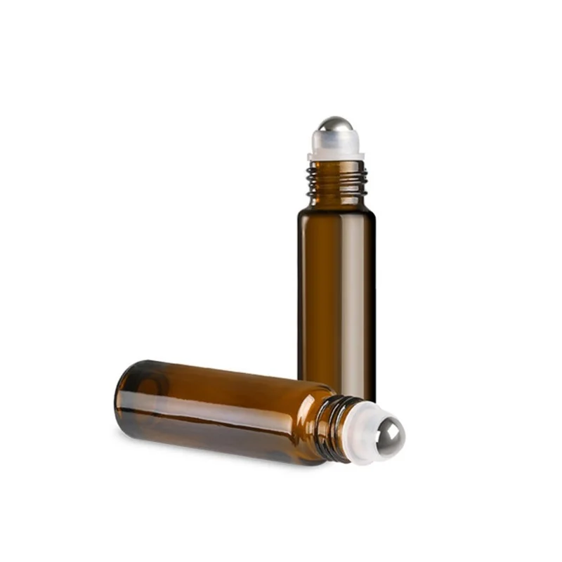 3ml 5ml 10ml Amber Blue Skin Care Glass Roll on Bottle 10m Roller Essential Oil Bottle with Roller Ball Cap