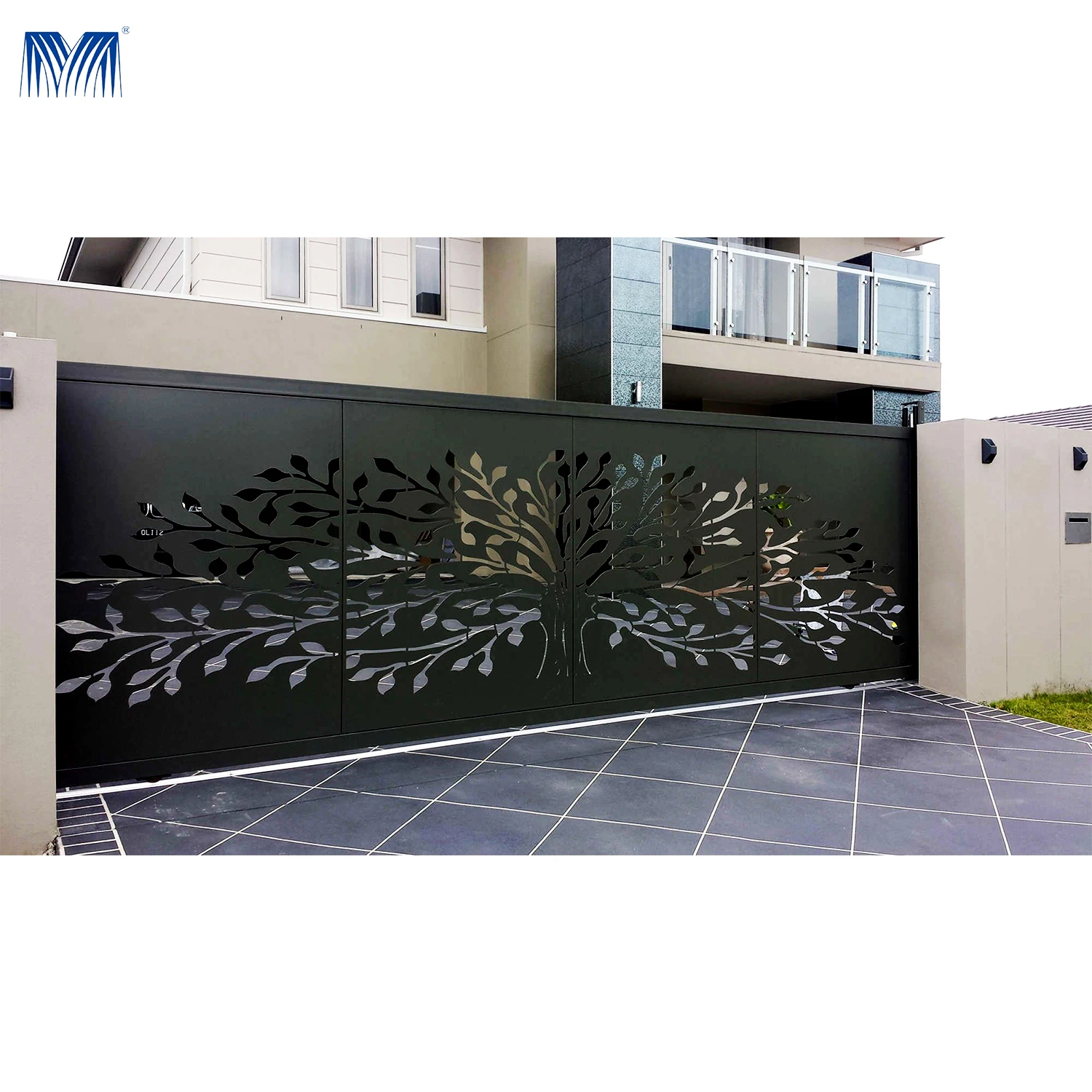 Remote control electric fence gate handle main colour 1.5m pet swing gate motor folding iron turnstile gate