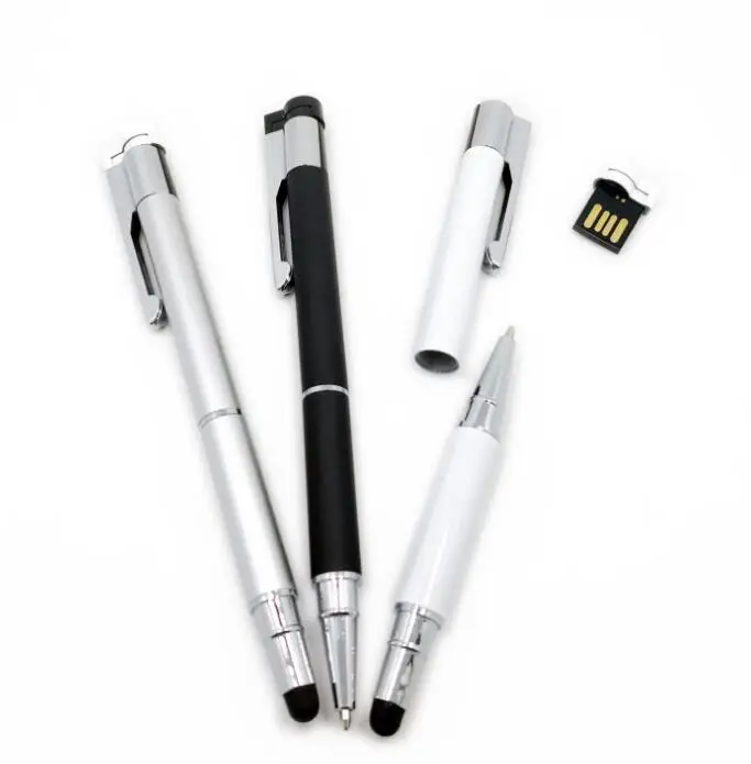 New Metal Ball Point Pen Stick Usb Flash Drive Memory Sticks Pendrives 128gb Flash Disk Gifts 2.0 4gb 8gb 16gb Pen USB drive