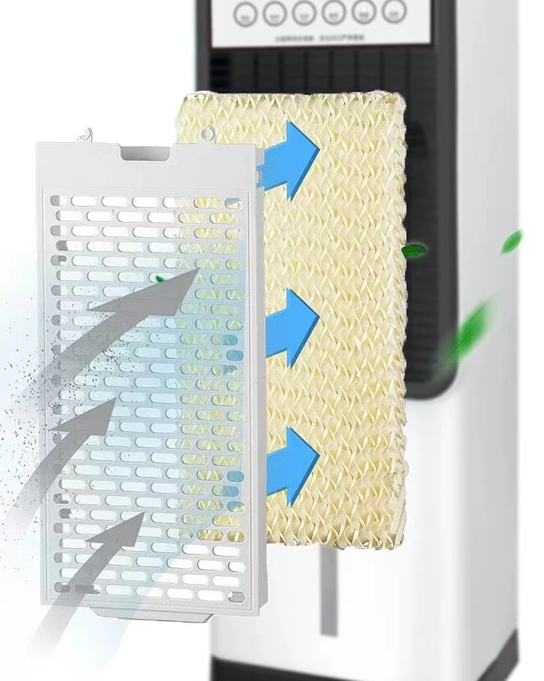 Dual-Use Water-Ice Bladeless Fan Mobile Vertical Household Air Conditioning with Water-Cooled Heating AC Power for Room Use