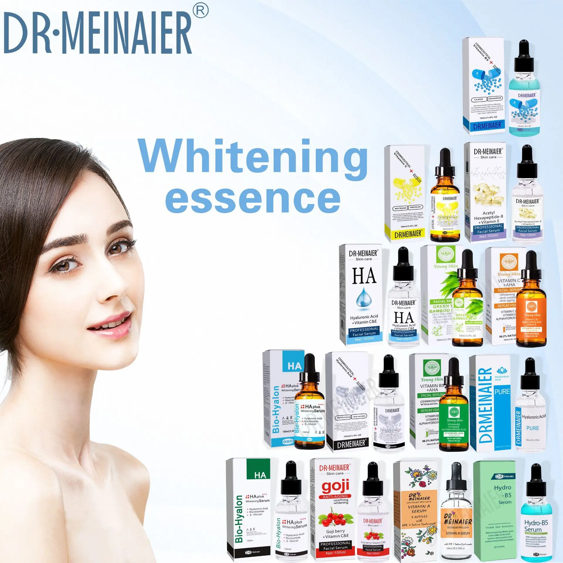 Skin Care Serum Private Label Skincare Organic Vitamin C Anti Aging Brightening  Whitening Hyaluronic Acid Face Serum