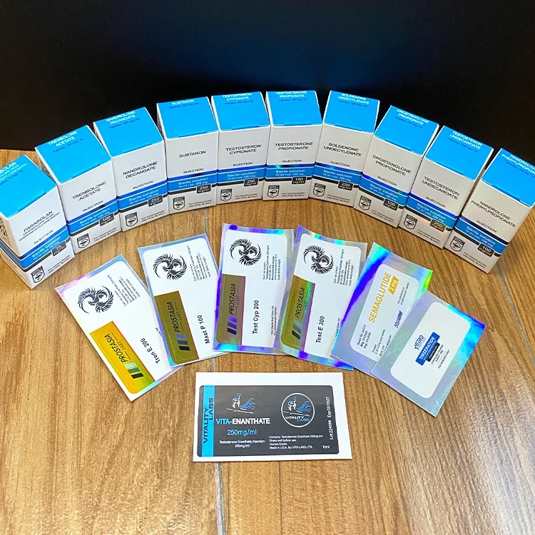 Tren E 200 mg customization compound names PharmaLabs print glass bottle sticker hologram 10ml vial labels steroide packaging