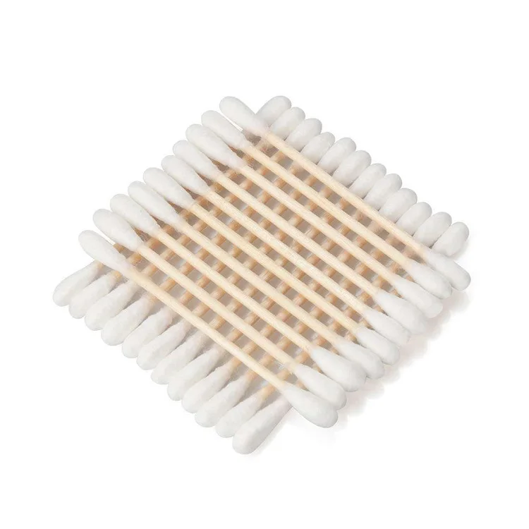 Double Tipped Cotton Swabs Wooden Bamboo Cotton Buds Sticks
