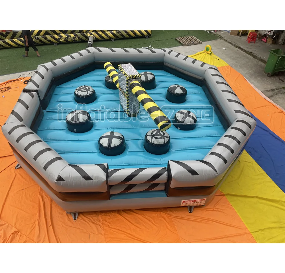 Mechanical Sweeper Game Electrically Controlled Sweeping inflatable meltdown wipe out games Team Building Activities