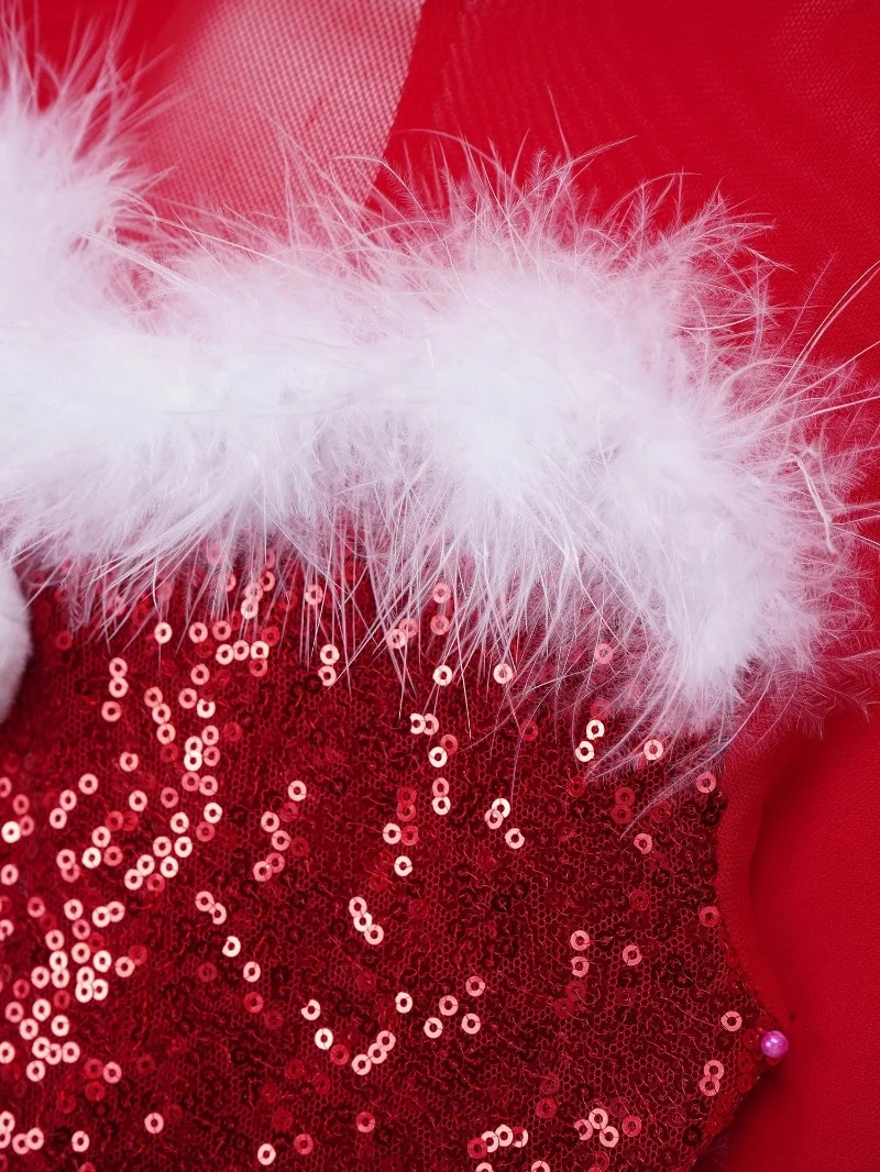 6-16 Kids Dancewear Manufacturer Girls Stage Dance Costume Christmas Jumpsuit Dance Dresses For Performance Wear