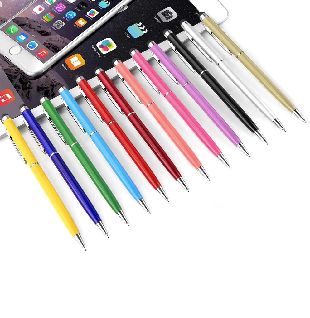 promotional Custom Logo print full colors Metal engravable touch screen cheapest stylus ballpoint pens metal pen