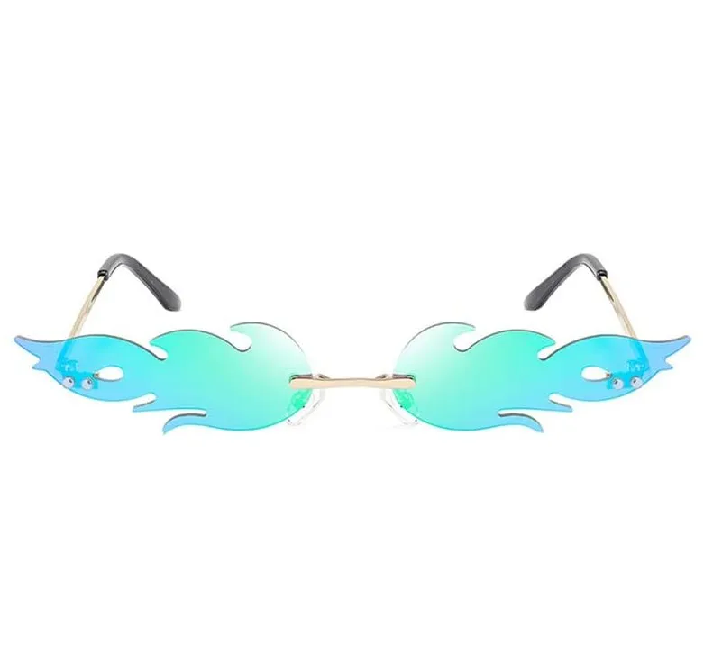 Fire Shaped Glasses Flame Shaped Sunglasses Eyeglasses Metal EyeWear Party Favors Photo Props Cosplay Dress Up Costume AD3868