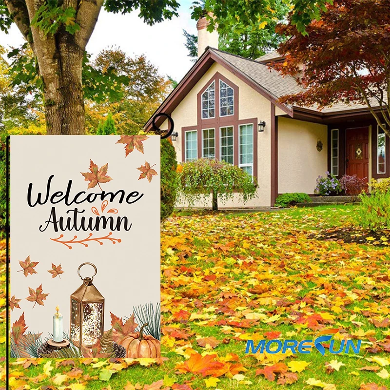 Autumn Garden Flag Collection Customizable Banners for a Scenic Garden