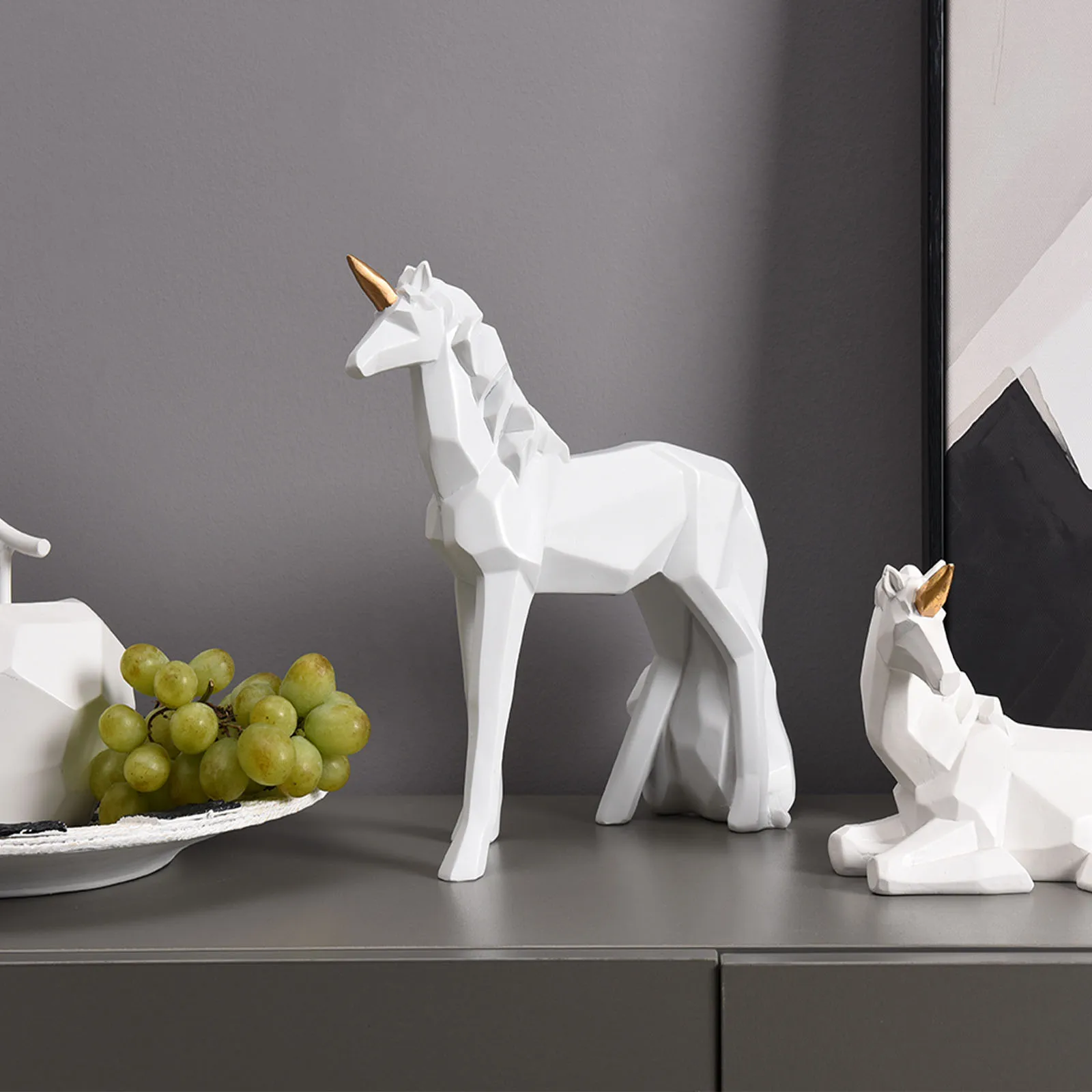 Customized products resin jump unicorn statue animal decoration restaurant for sale