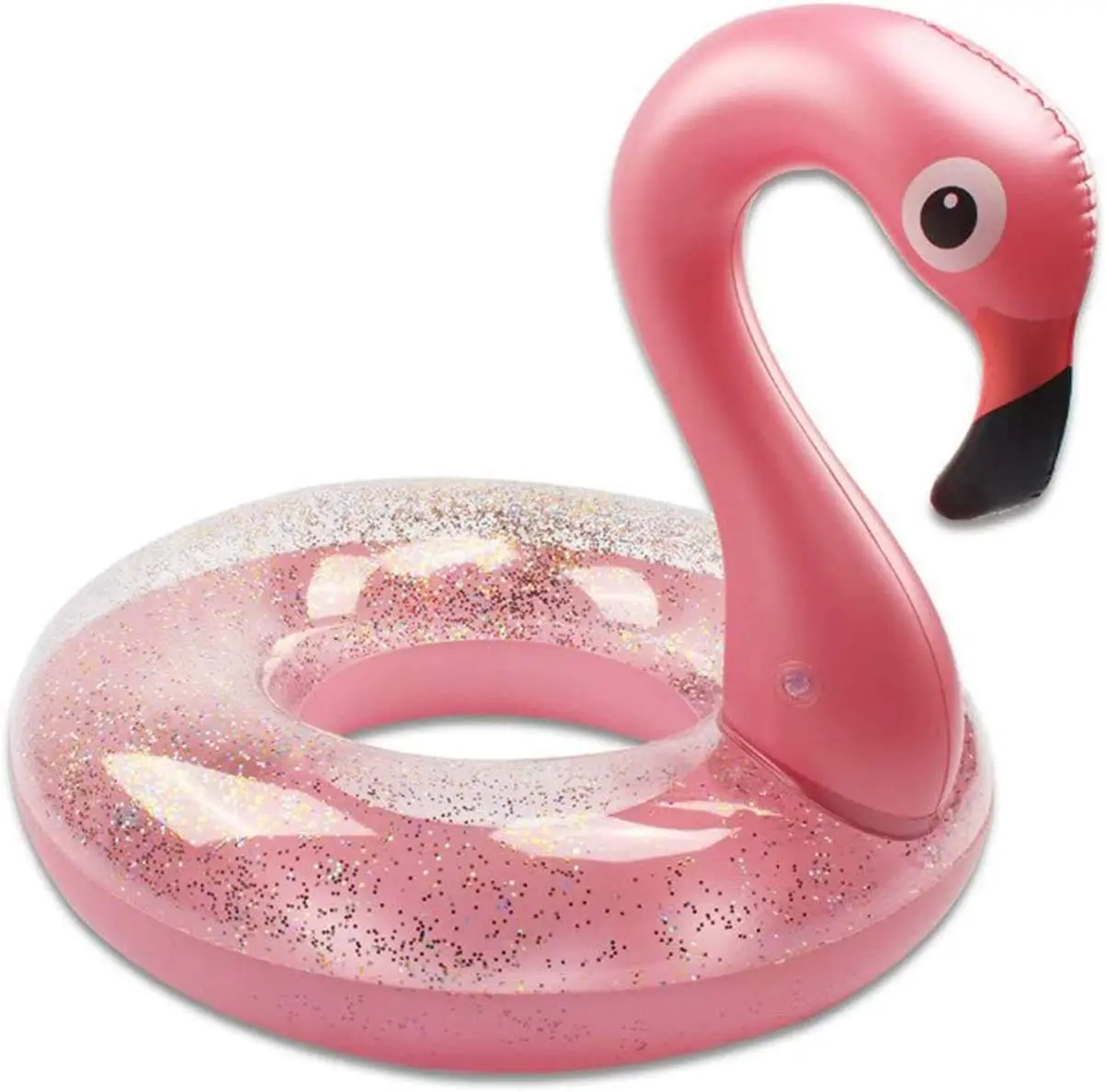 Glitter Sequin Animal Inflatable Pool Floats,Flamingo Swim Ring, P for Kids
