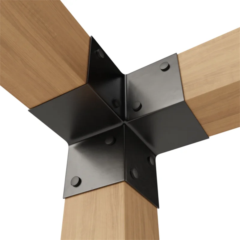 Pergola Brackets Woodworks Pergola Kit 3-Way Right Angle Corner Post Base Wood Beams Elevated Wood Stand Kit Pergola/Gazebo Kit