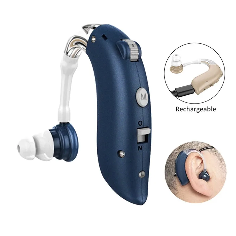 Mini Rechargeable Hearing Aid Digital BTE Hearing Aids Adjustable Tone Sound Amplifier Portable Deaf Elderly