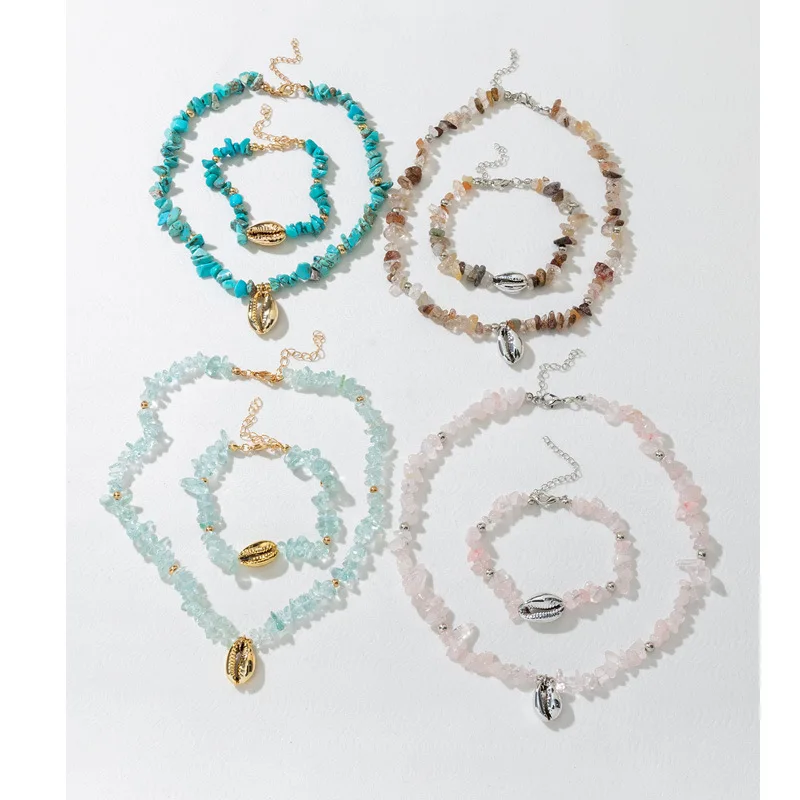 Wholesale Fashion Handmade Cowry Puka Sea Shell Necklace Summer Beach Shell Beaded Choker Bracelet