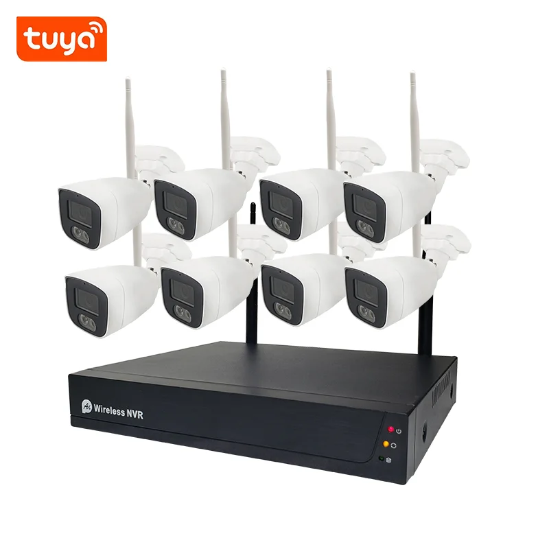 8CH 3MP 5MP Wireless Camera System NVR Alarm Kit For Apartment Flats WiFi Network Camera Two Way Intercom